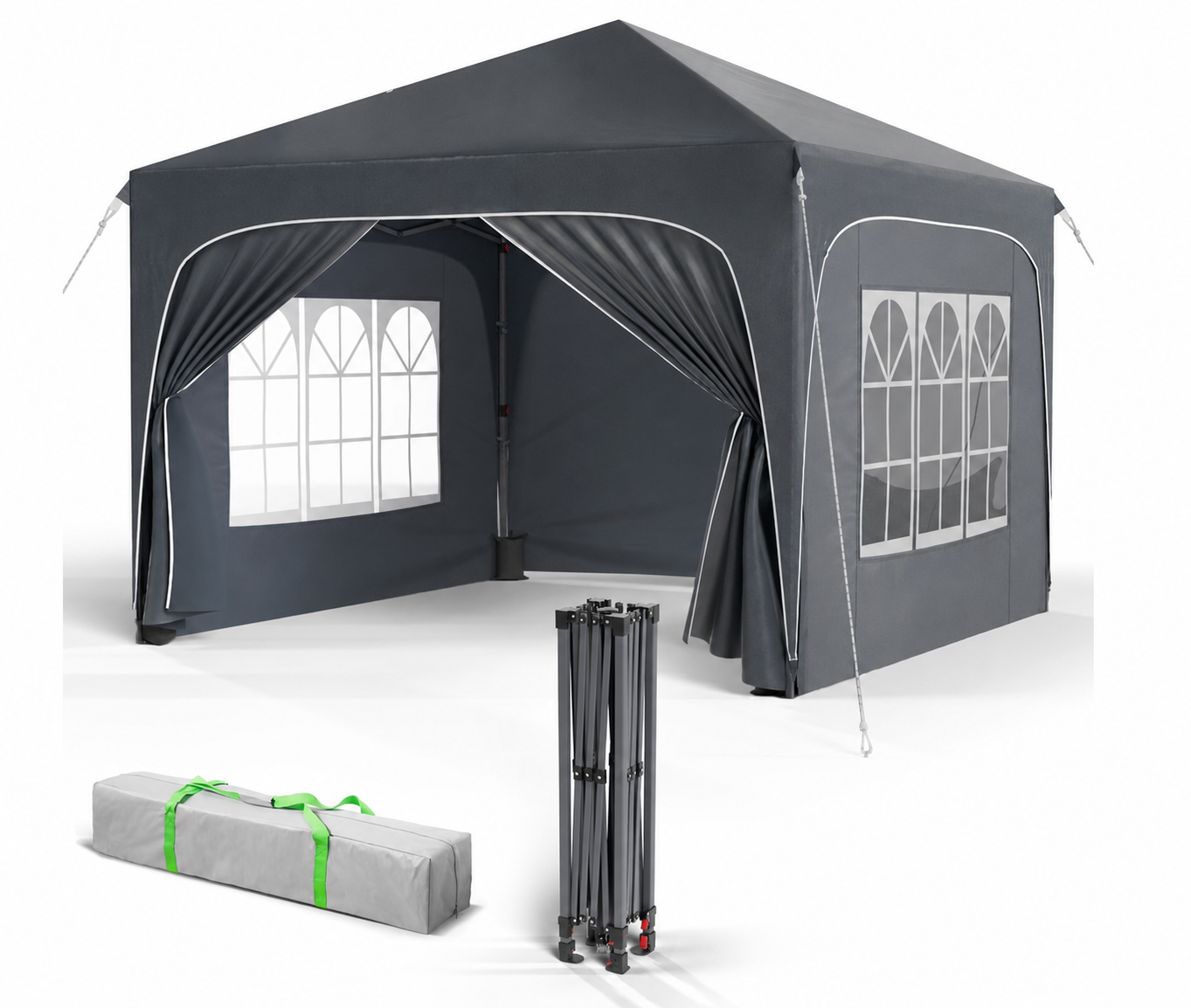 GAZEBO 3x3 RICHIUDIBILE GRIGIO