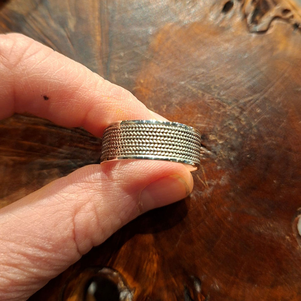 Silver Band ring Braided Wide Zilver Gevlochten Breed