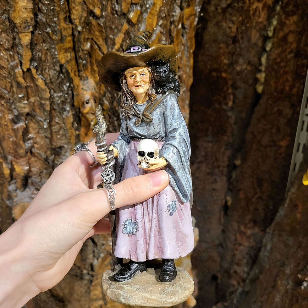 Thumbnail: magica heks witch witchy magic magie tovernarij toveren skull schedel bezem witchcraft figure figuur fantasy fantasie