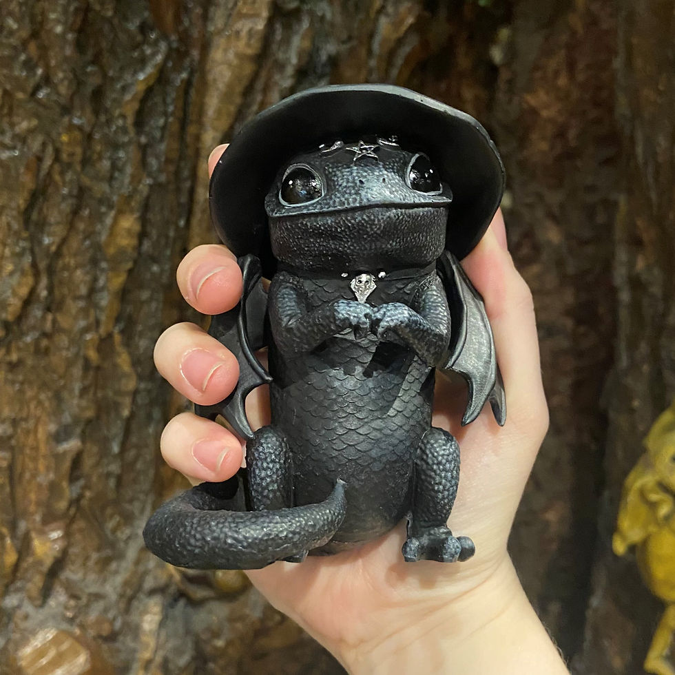 Thumbnail: azascale wizard dragon lizard statue occult magical hagedis vleugels heksenhoed tovenaar