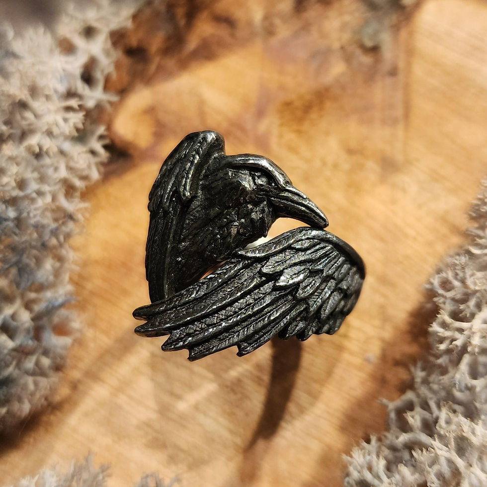 made of the night black raven ring alchemy jewelry witchy wicca pagan viking