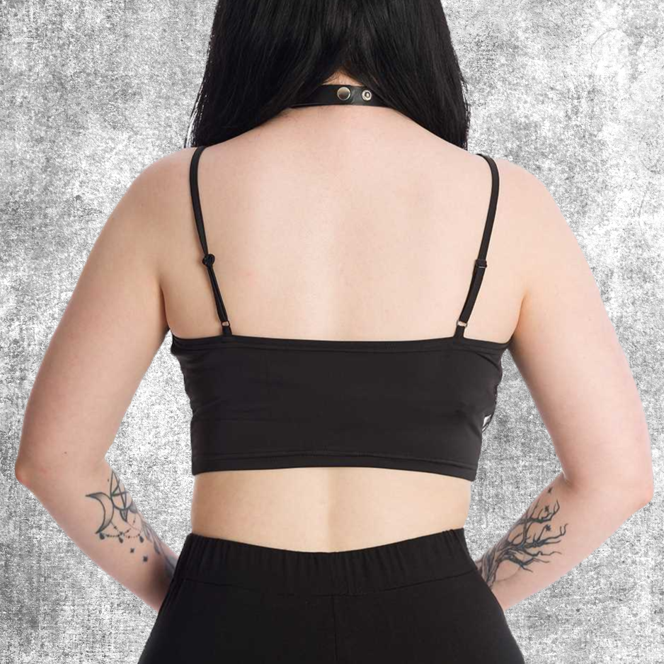 Thumbnail: sirena top crop black witchy pagan wicca top banned