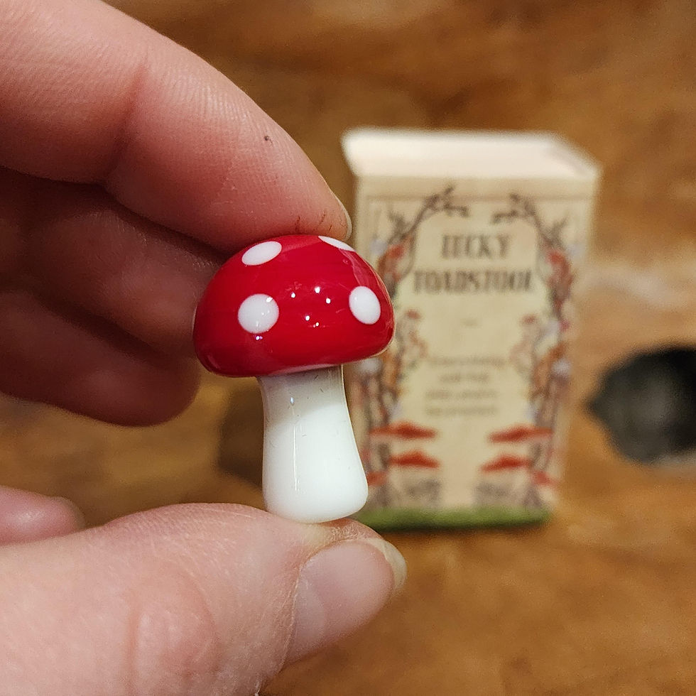 Thumbnail: lucky toadstool mushroom charm figure creature forest toad fantasyshop chimera