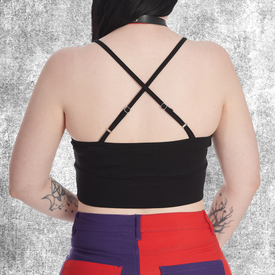 spiderweb top spinnenweb tanktop croptop black zwart spin spider emo alternative halloween fantasy shop chimera winkel