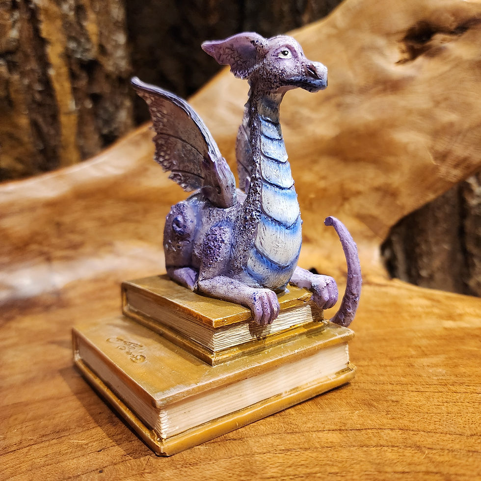 Thumbnail: storytime dragon statue figurine beeld draak amy brown lezen boeken