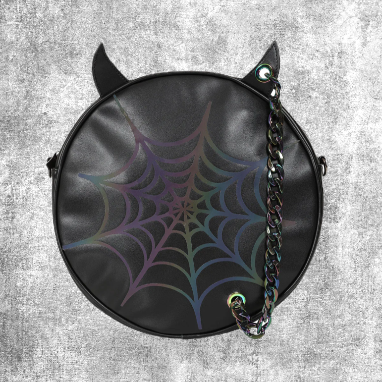 Holo Spider bag black zwart spin spinnenweb fantasy-shop-winkel