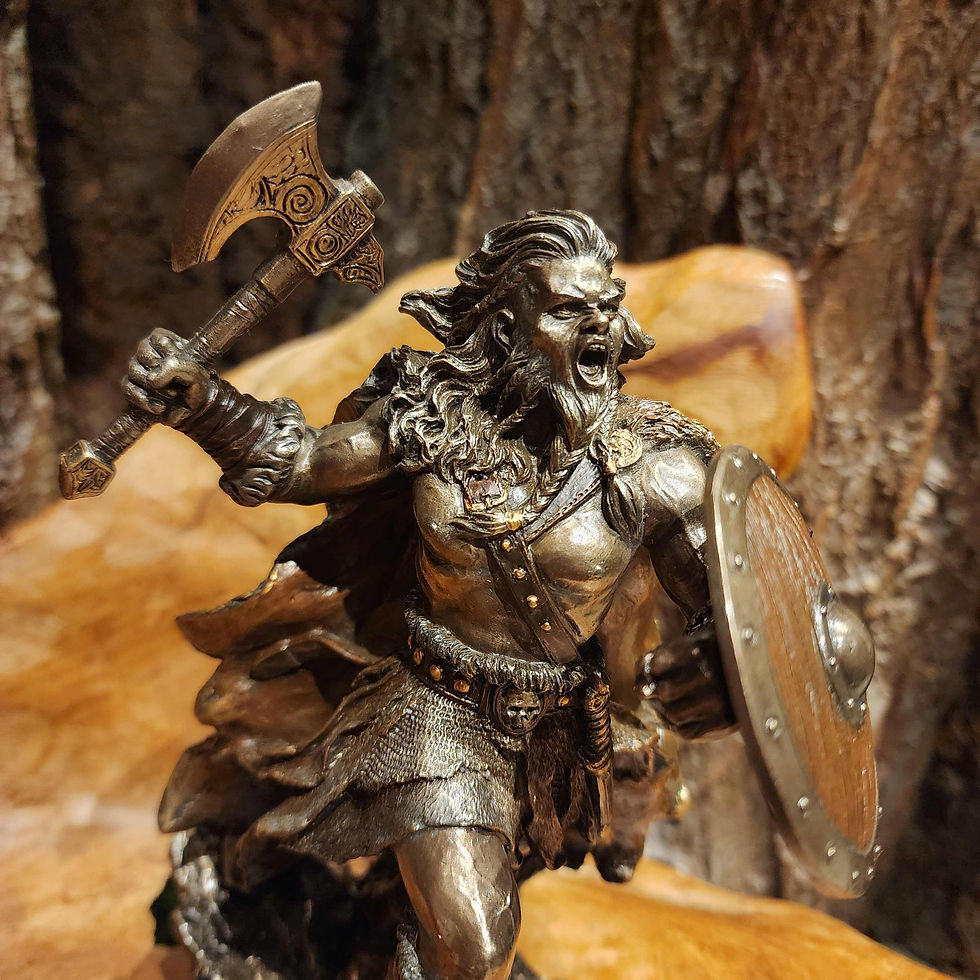 Thumbnail: berserker ragnar viking norse mythology figurine statue