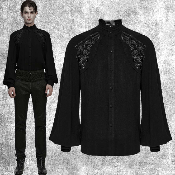 Black shirt blouse duke goth punk gothic fantay clothes clothing fashion