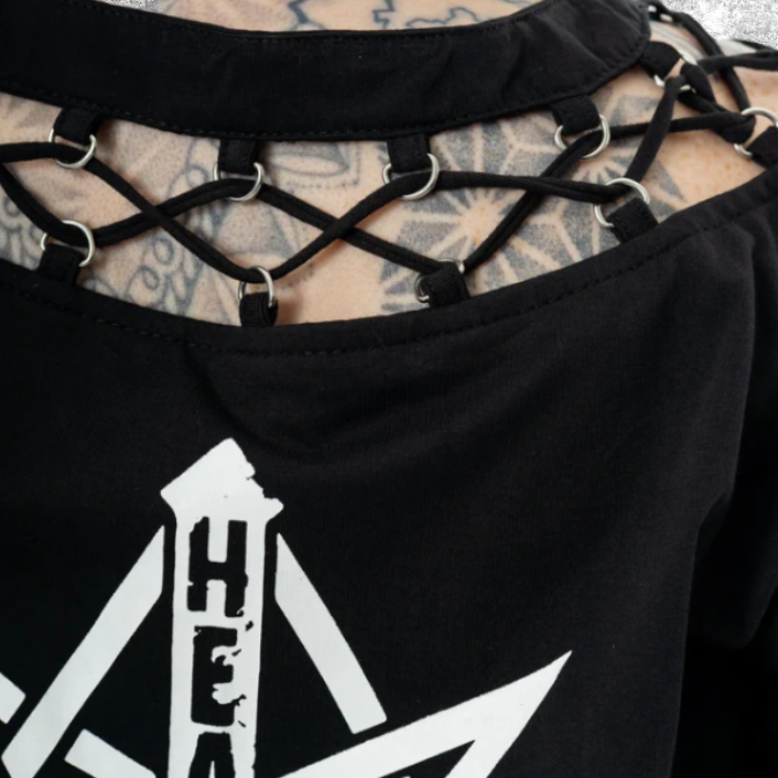 Thumbnail: Ouija shirt bat vleermuis ouija bord crop top black emo alternative punk fantasy shop