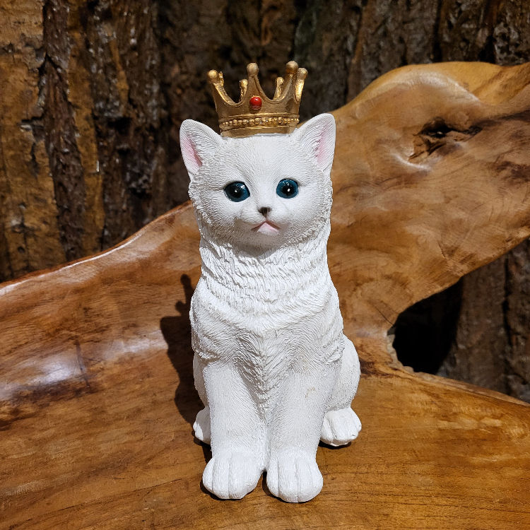 cat white majestic kat crown fantasy-shop-winkel