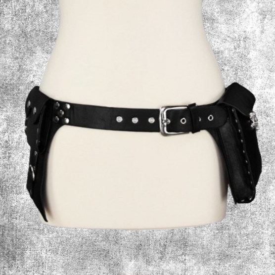 Thumbnail: pocket belt c-lock black alternative accessory bag gothic fashion style fantasyshop chimera