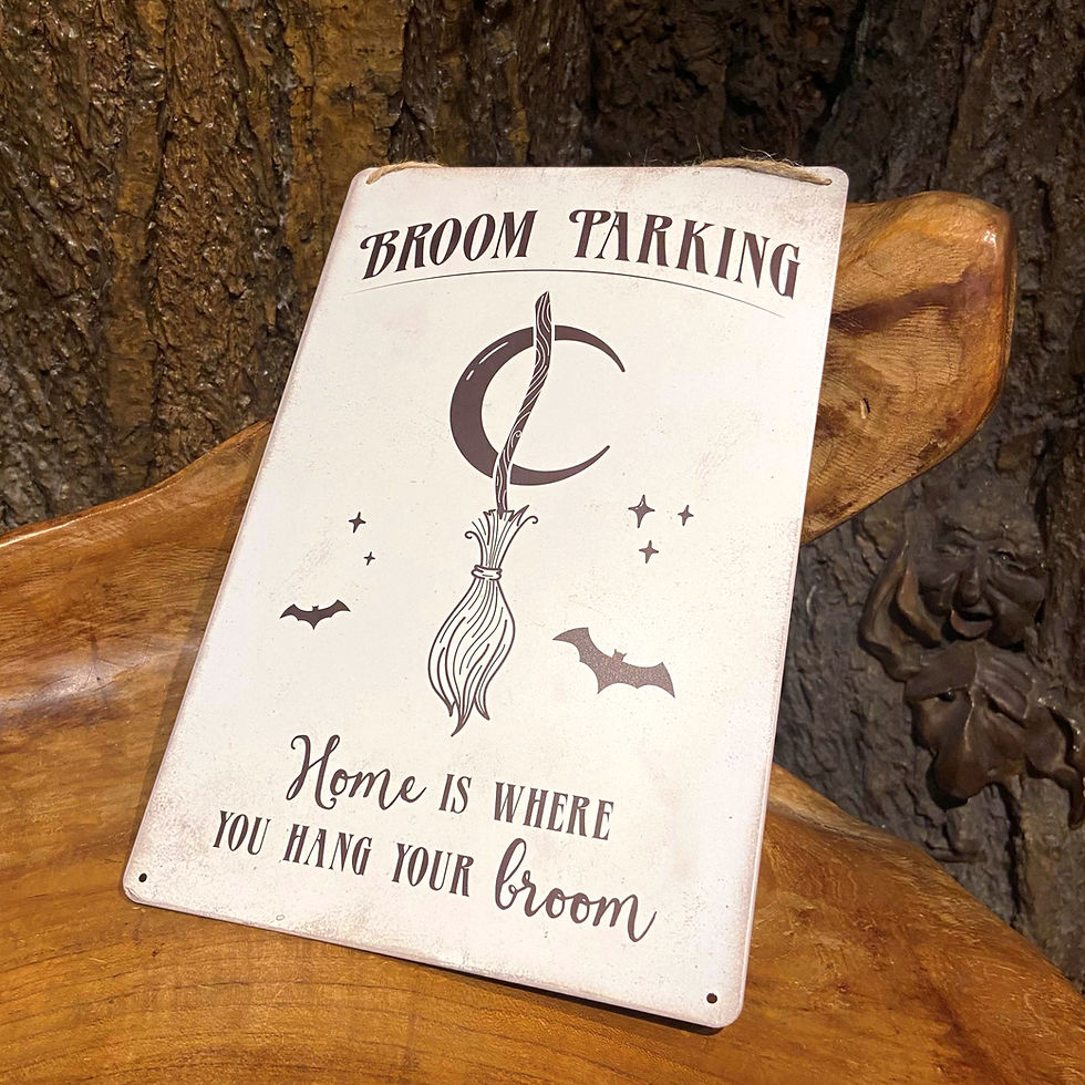 broom parking sign home decoration halloween witch fantasy shop chimera