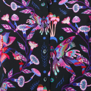 Thumbnail: fly high blouse black butterfly zwart vlinder fantasy-shop-winkel