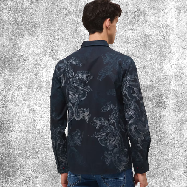 dragon shirt blue draak fantasy-shop-winkel