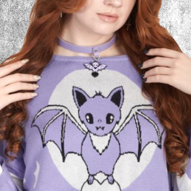 Thumbnail: cute bat choker necklace ketting met vleermuis halsband collier