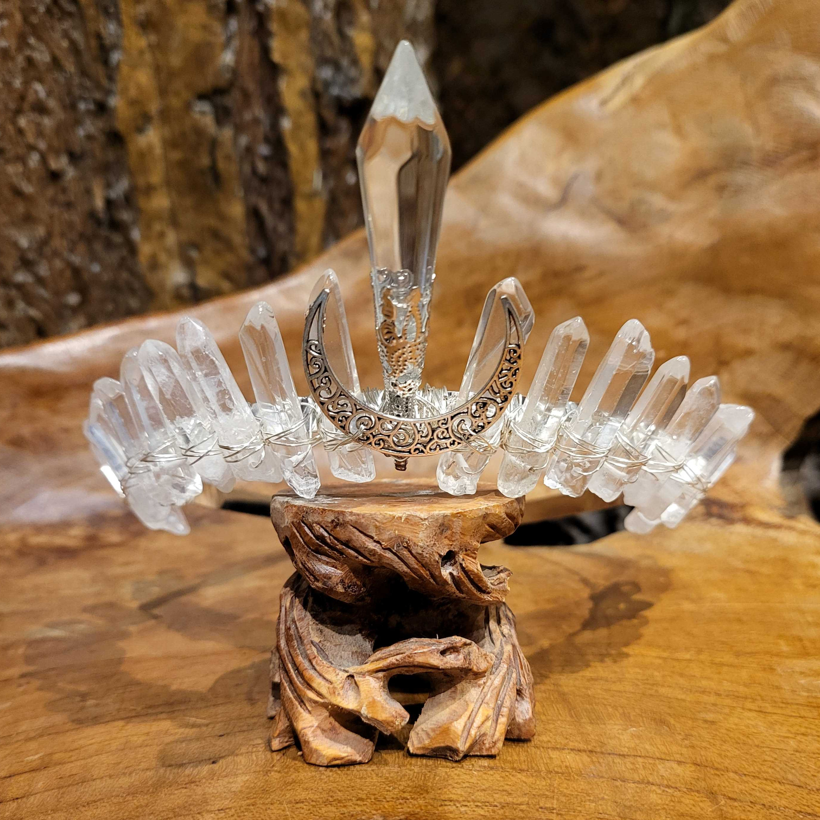 crystal tiara rock clear stone crown princess elf fantasy accessory chimera