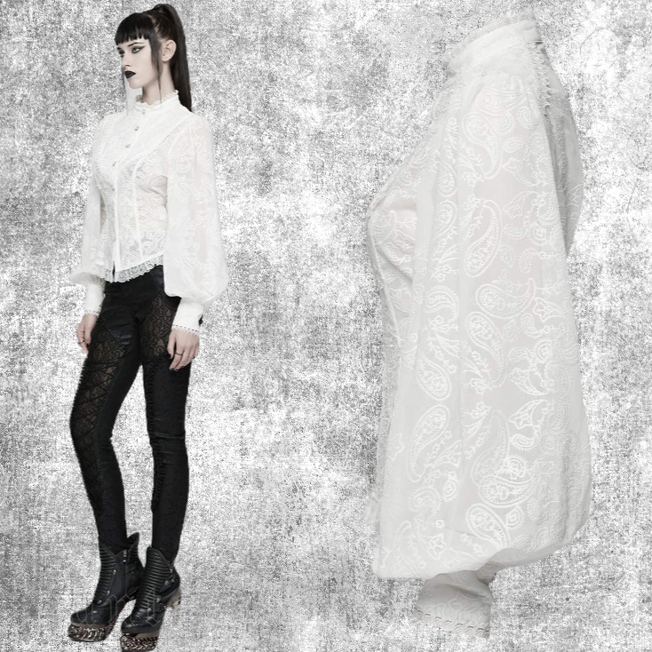 Thumbnail: novia white blouse goth gothic punk clothes clothing fantasy fashion