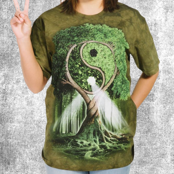 yin yang t-shirt  tree boom groen green alternatieve kledings-stijlen kledingwinkel apparel