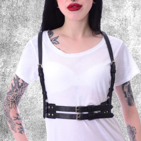 basic harness black gothic punk rave fantasy-shop-winkel