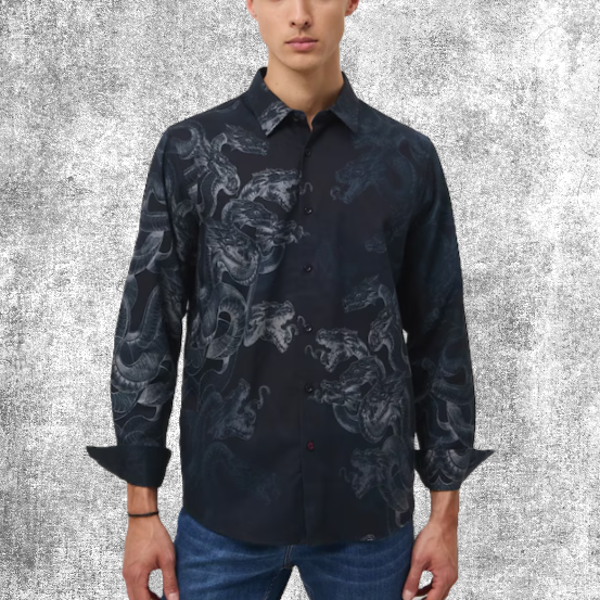 dragon shirt blue draak fantasy-shop-winkel