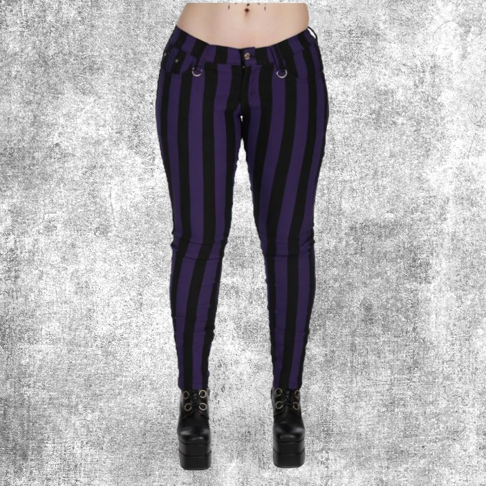 Mad hatter pants black and purple striped broek trouser fantasy alternative