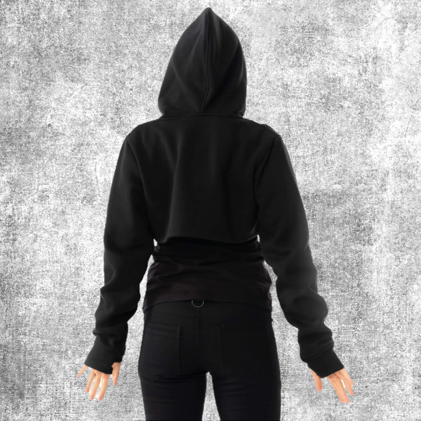 ripped hood hoodie black pumk rave fantasy-shop-winkel