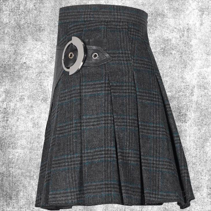Thumbnail: outlander mini skirt tartan grey black rok fantasy-shop-winkel