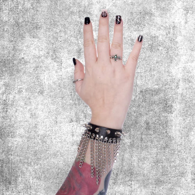 Chained bracelet black gothic punk rave fantasy-shop-winkel