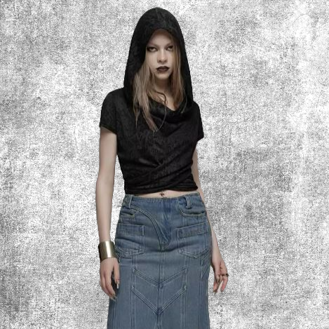 Thumbnail: cotton assasin top warriot crop shirt alternative ware clothing punk steampunk