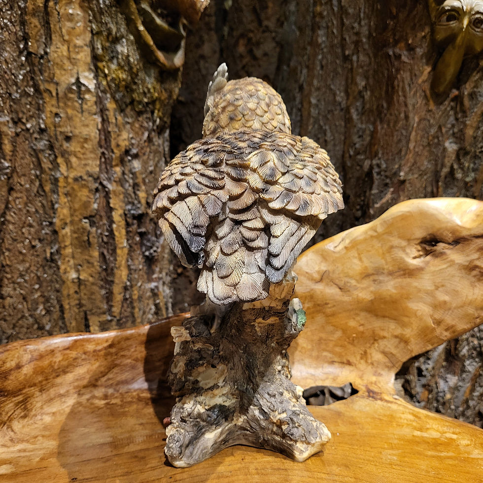 Thumbnail: barn owl family tree branch forest creature animal fantasy statue