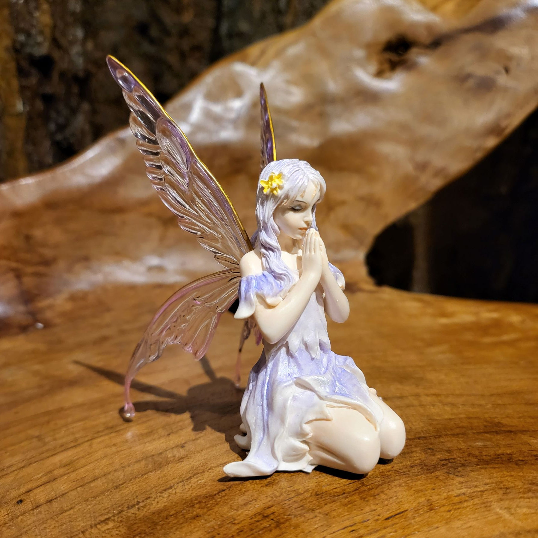 Lavender Fairy Praying Pastel Faithful Pastel Purple Fee Fantasy Figurine Fantasie Figuur Bidden