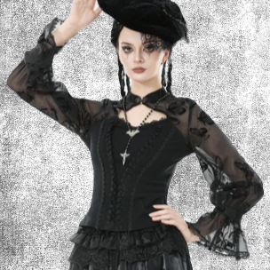 Mariposa Top blouse clothes woman outfit fashion punk goth gothic fantasy black lace