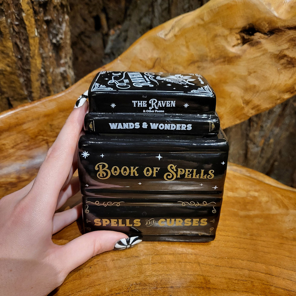 Thumbnail: book oil wax burner witchy wicca candle boek waxine lichtje olie heks fantasyshop chimera