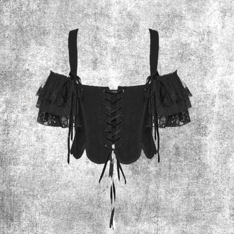 black rose corset top zwart korset fantasy shop chimera gothic goth fashion princess winkel