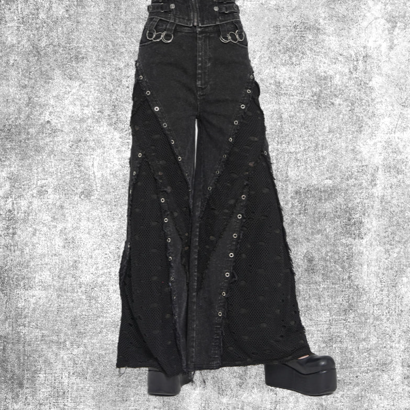clipon pants alternative punk grunge gothic fashion wide