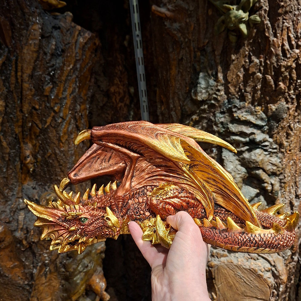 Thumbnail: Cool Red Dragon Slumber Sleeping Awakening Rode Draak Dutje Slaap Wakker Liggen Fantasy Figurine