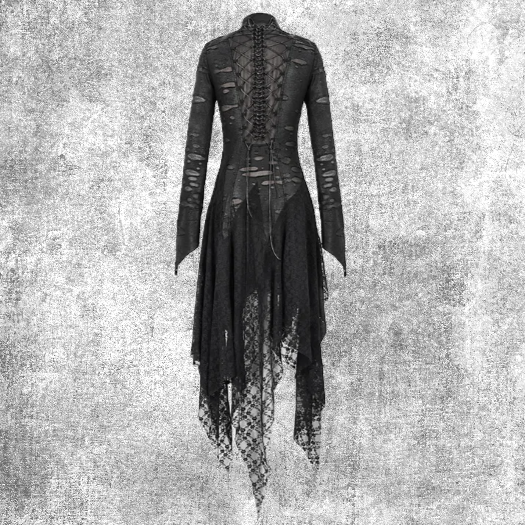 Thumbnail: Spine dress witch heks gothic fantasy-shop-winkel black zwart