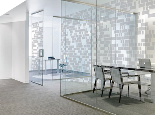 Frosted film office glass