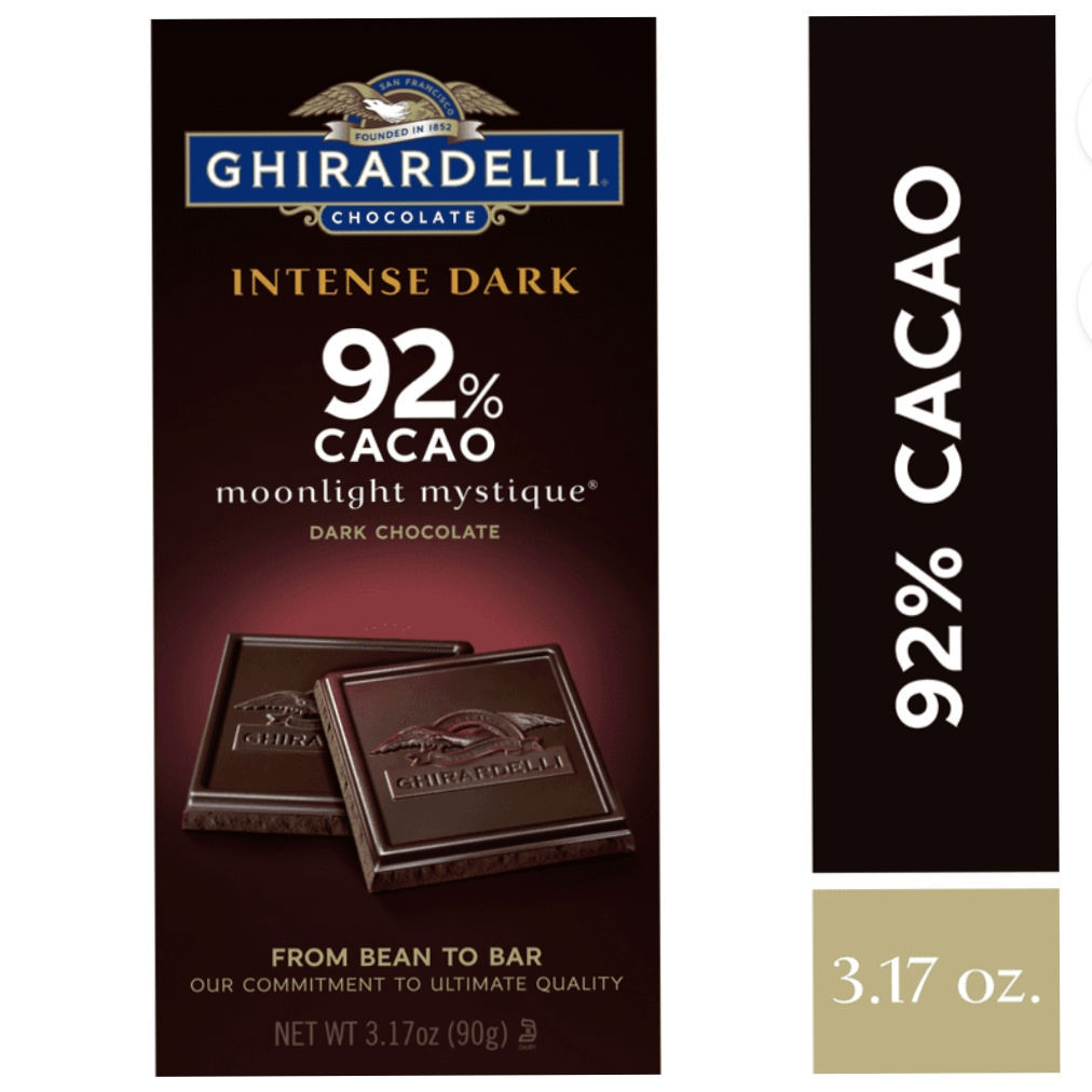 Ghirardelli Intense Dark Chocolate Bar - 92% Cacao – 3.17 oz., 12 Ct #40434
