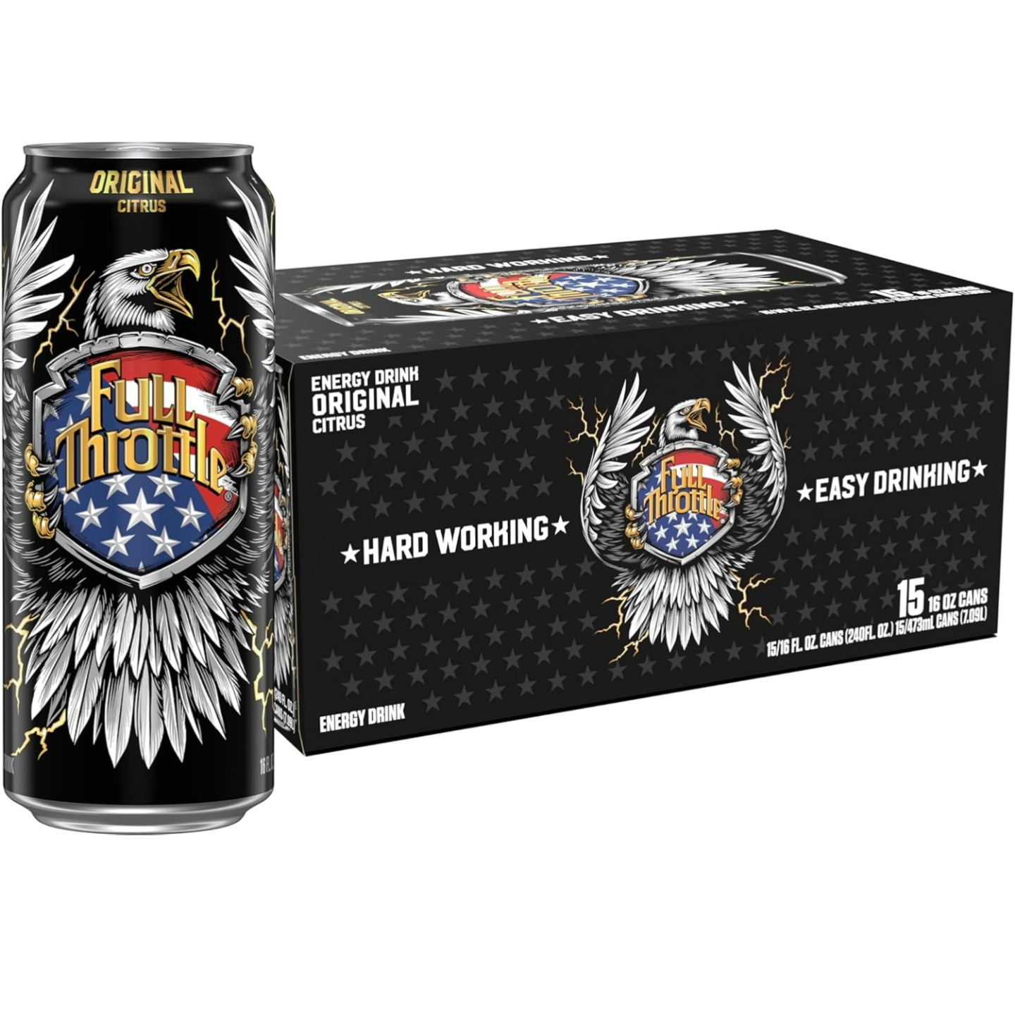 Full Throttle Citrus: Hard-Working Energy Drink. 16 Fl oz (Pack of 15)