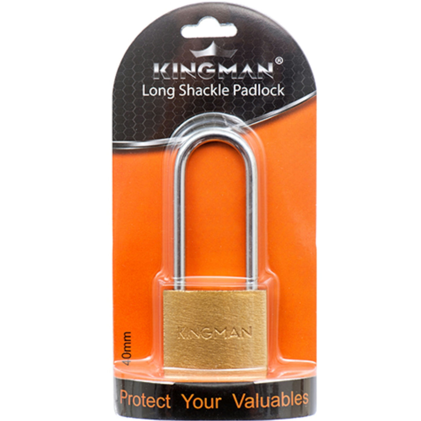 Kingman Brass Padlock Long Shackle 40Mm W/ Copper Core