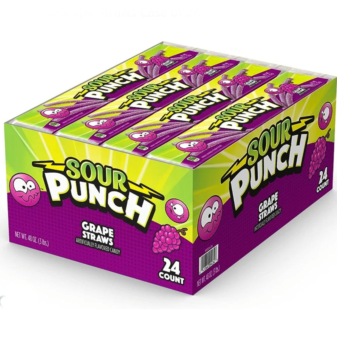 Sour Punch Grape Straws Case of 24