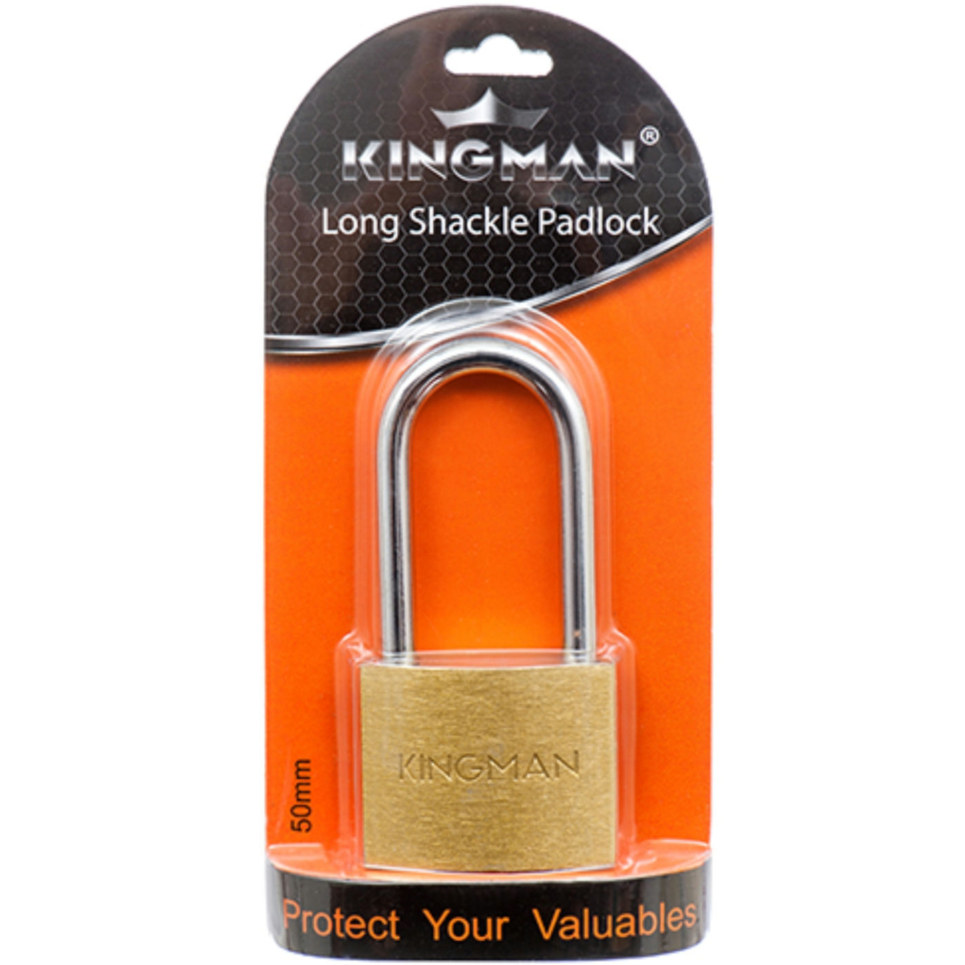 Kingman Brass Padlock Long Shackle 50Mm W/ Copper Core