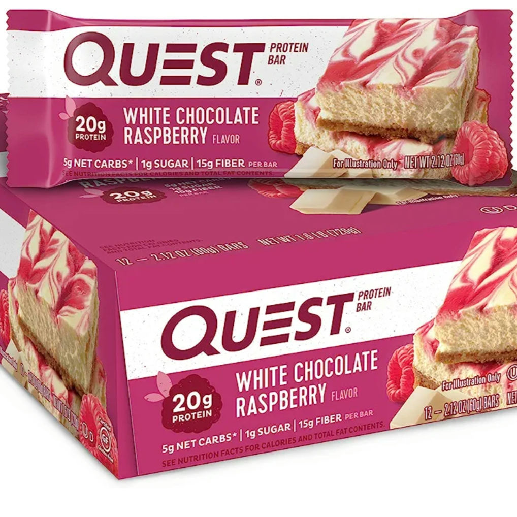 Quest White Chocolate Raspberry Protein Bars 2.12oz 12ct