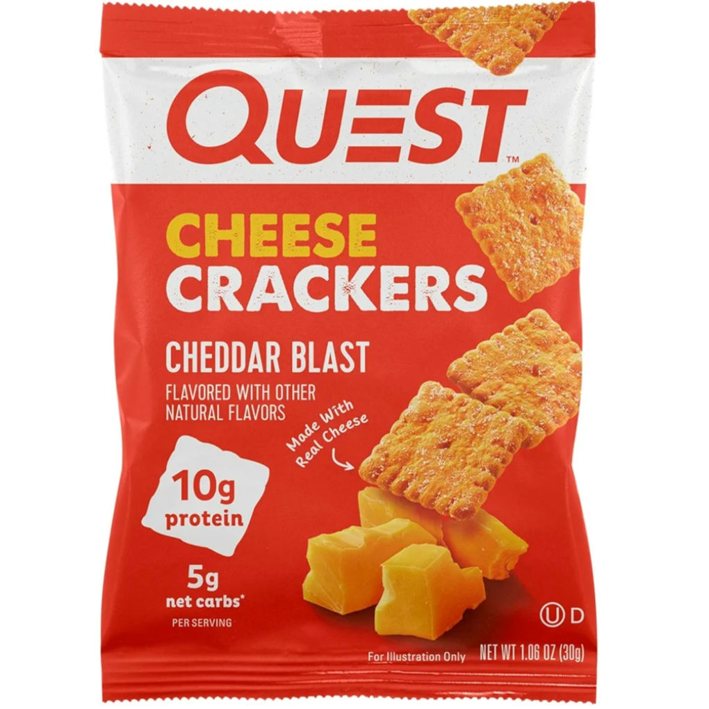 Quest Nutrition Cheese Crackers, Cheddar Blast, 10g Protein,1.06iz 12ct