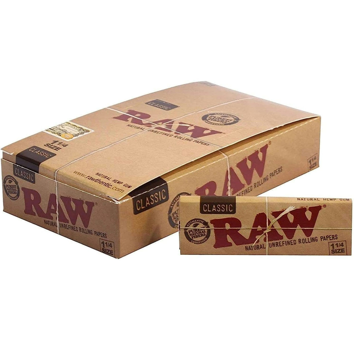 Raw Classic 1.25 1 1/4 Size Cigarette Rolling Papers Full Box of 24 Pack