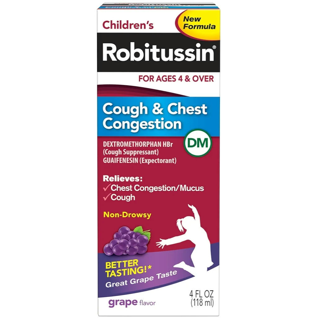 Robitussin Cough and Chest Congestion DM, Cough Medicine, Grape Flavor  4oz