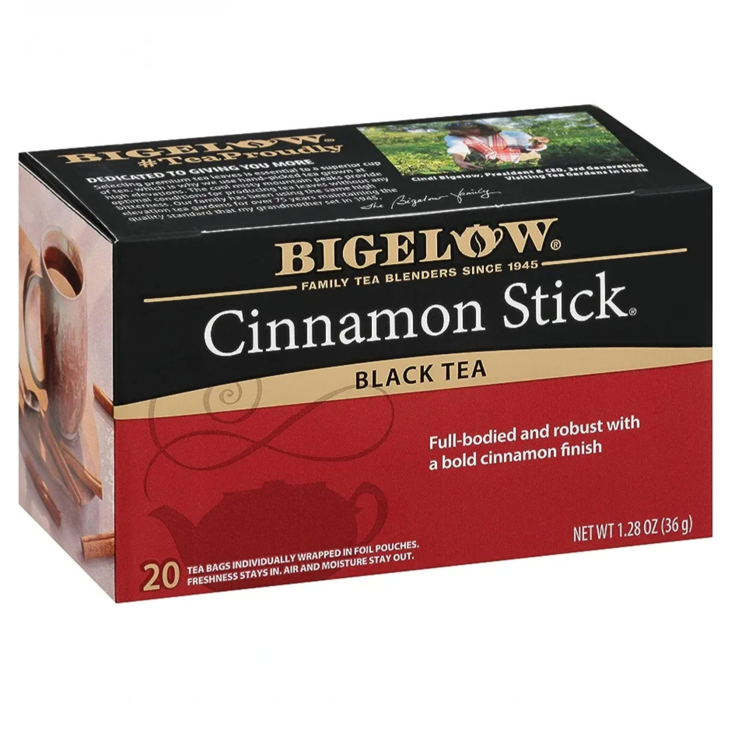 Bigelow Tea Cinnamon Stick Black Tea, Caffeinated, 20 Count