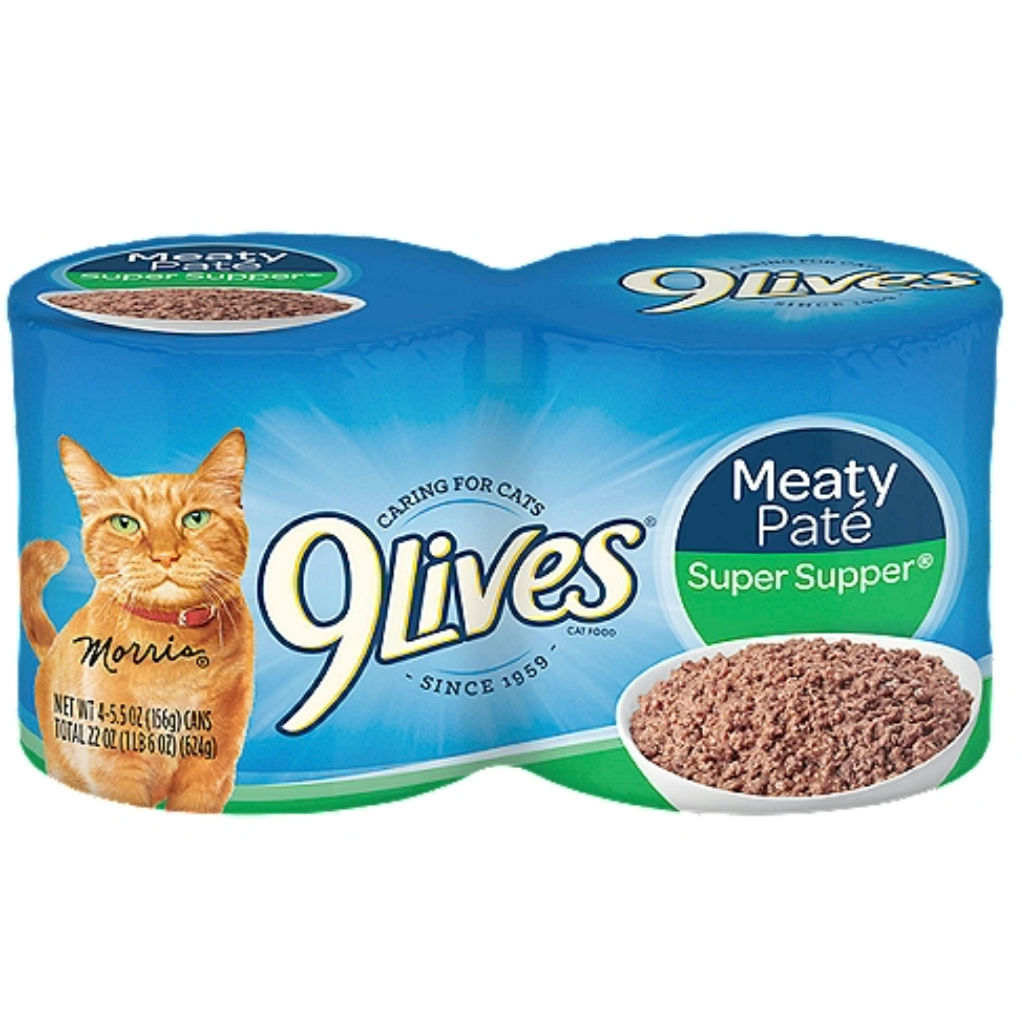 9 Lives Meaty Pate Super Supper Cat Food 5.5oz 4ct