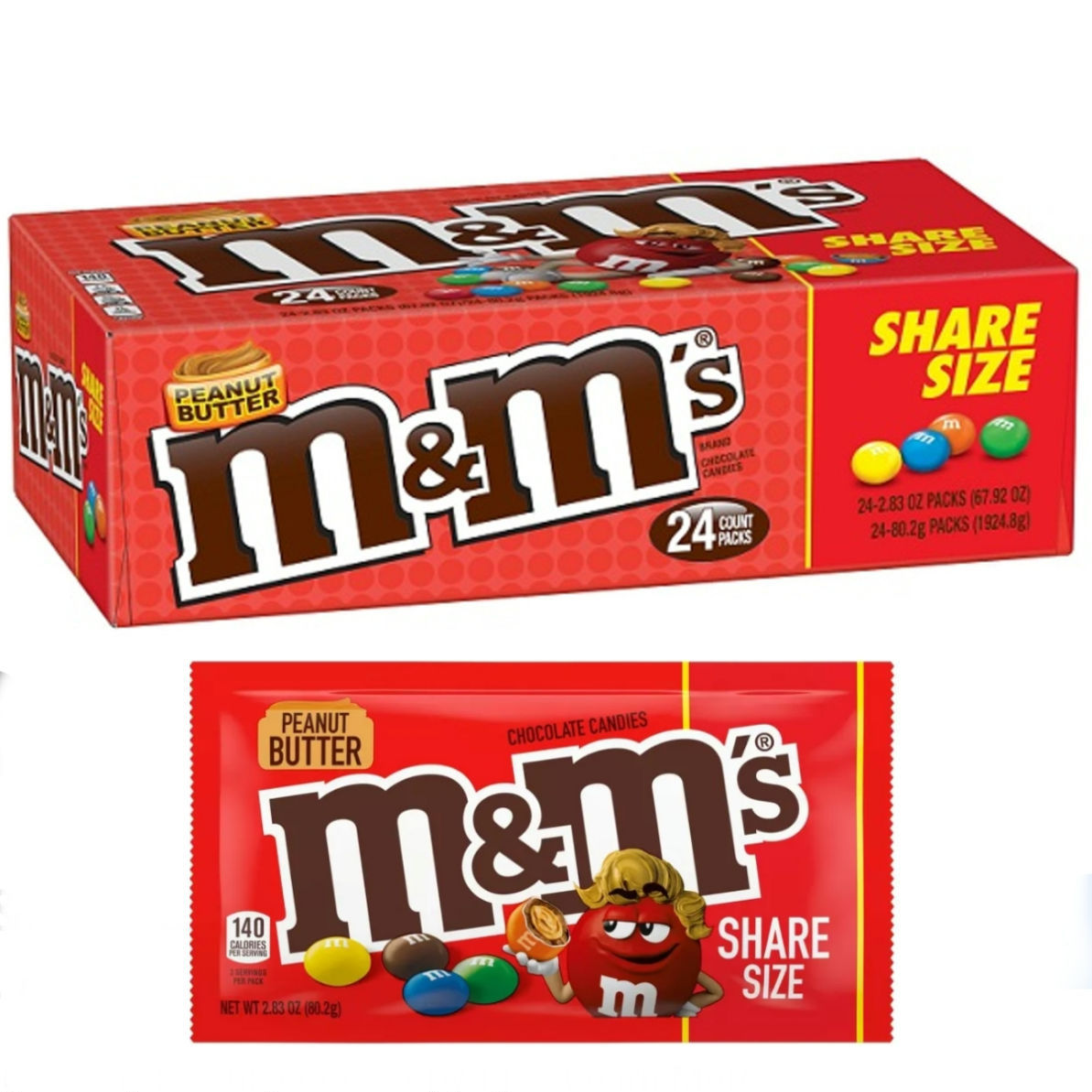 M&M Mars King Size M&M's Peanut Butter 24ct 2.83oz